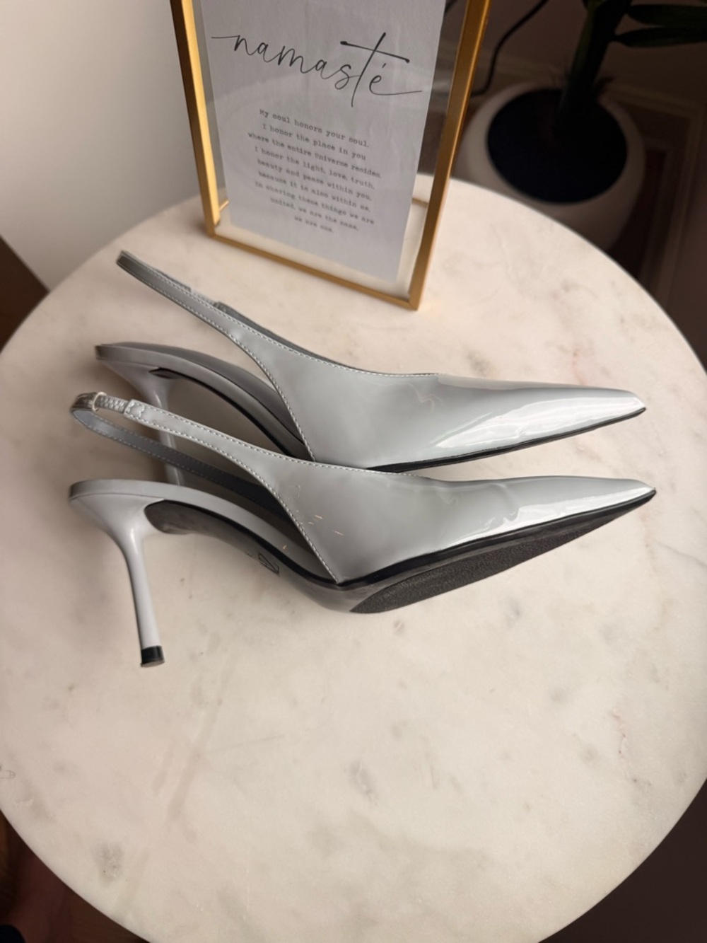 Zara Slingback Pointed Toe Stiletto Heels in Light Blue 7.5 - Picture 10 of 12